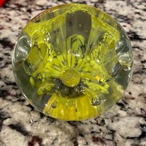 Vintage paper weight glass pencil holder
